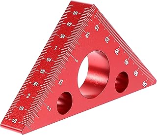 High-Precision Thickened Triangle Ruler Layout Measuring, 45/90 Degree with Imperial and Metric Scales, Carpenter's Square Measuring Tool for Woodworking Workshop Table Miter Saw