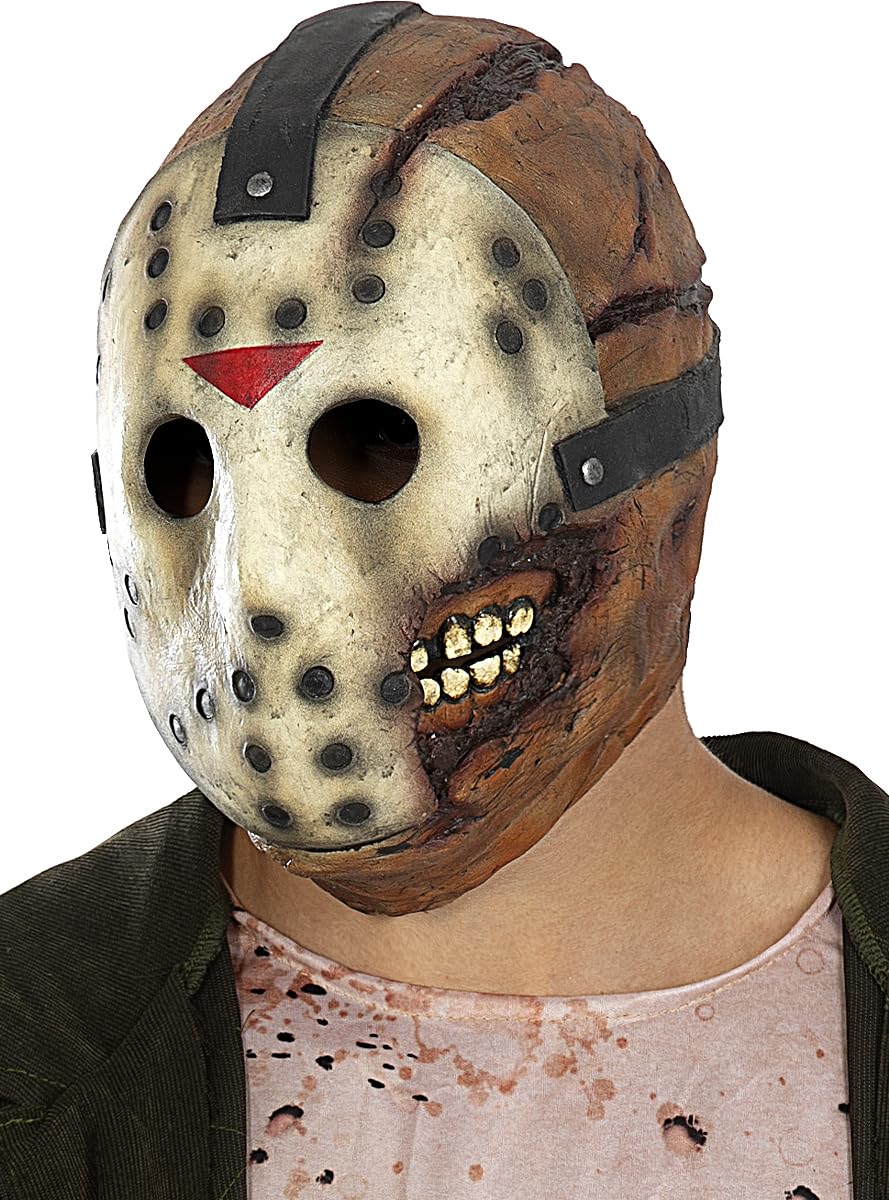 Funidelia | Maska lateksowa Jason Piątek Trzynastego Męskie i dla kobiet Perjantai 13. Horror - filmy Horror - Akcesoria dla dorosłych akcesoria dla kostiumu - Beżowy