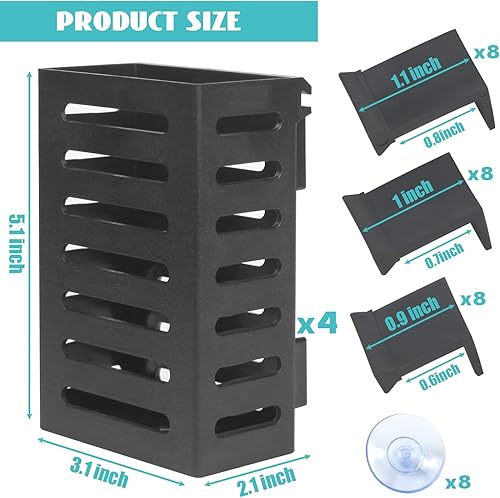 Miniatura 2 de 4 soportes para plantas de acuario, soporte para plantas de tanque de peces con ganchos y ventosas, macetas de acuario para plantas sumergidas,