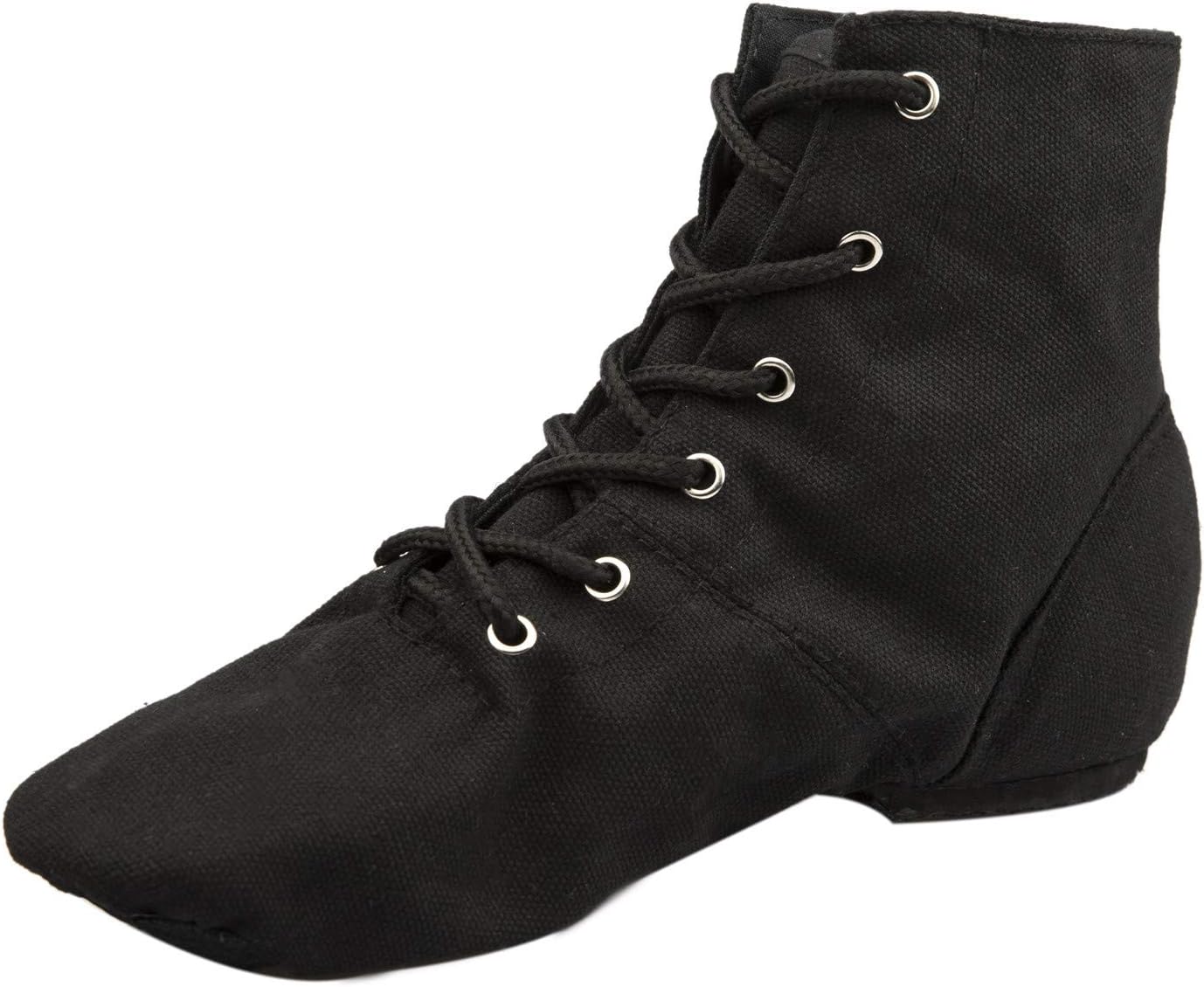Lace-up Canvas Dance Shoes Flat Jazz Boots for Practice, Suitable for Both Men and Women