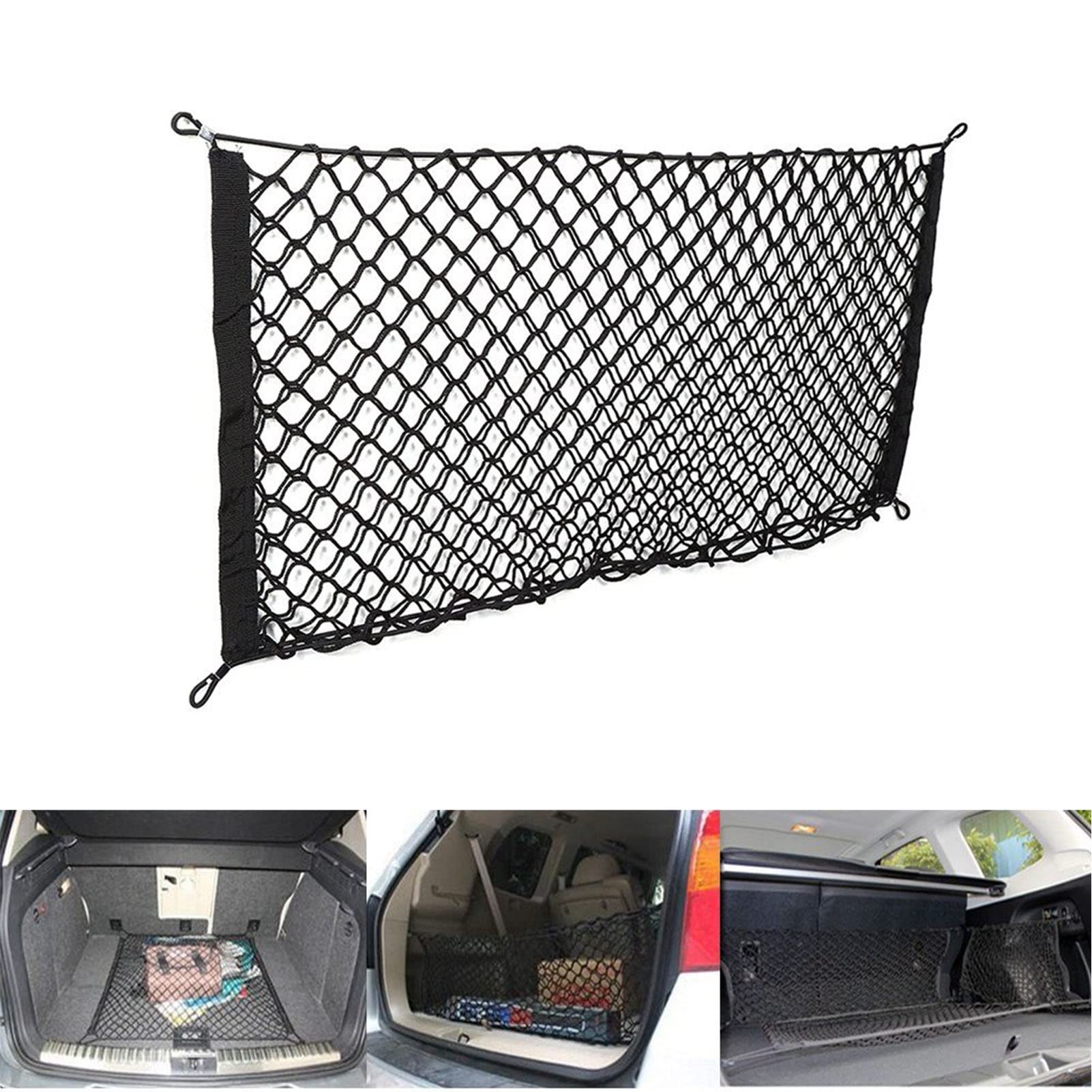 Lasthebenetz - Auto-Kofferraumnetz, Hochleistungs-LKW-Bett-Netz, Verstellbares Gepäcknetz, Dehnbarer Organizer Aus Nylon-Mesh, Für Autodachaufbewahrung, Kofferraum, SUV, Van, Wohnmobil