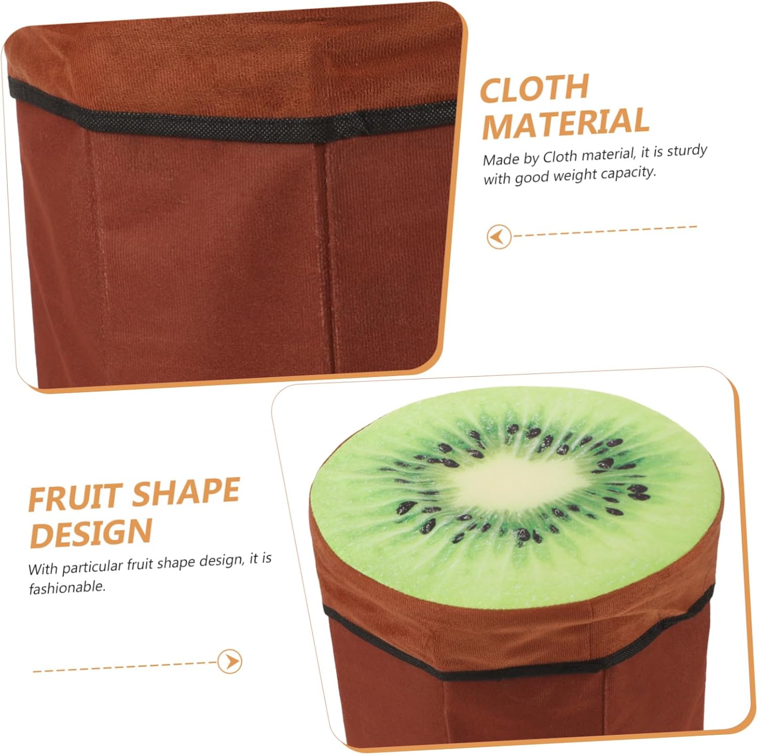 Small Fruit Storage Box Stool Decorative Storage Bin Lids Folding Footstool for Living Room Bedroom Random Style