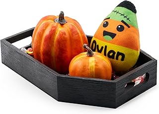 Coffin-Shaped Wooden Serving Tray – Gothic Home Decor, Spooky Halloween Creepy Tray, Multifunctional Coffin Shelf for Gothic and Halloween Decorations