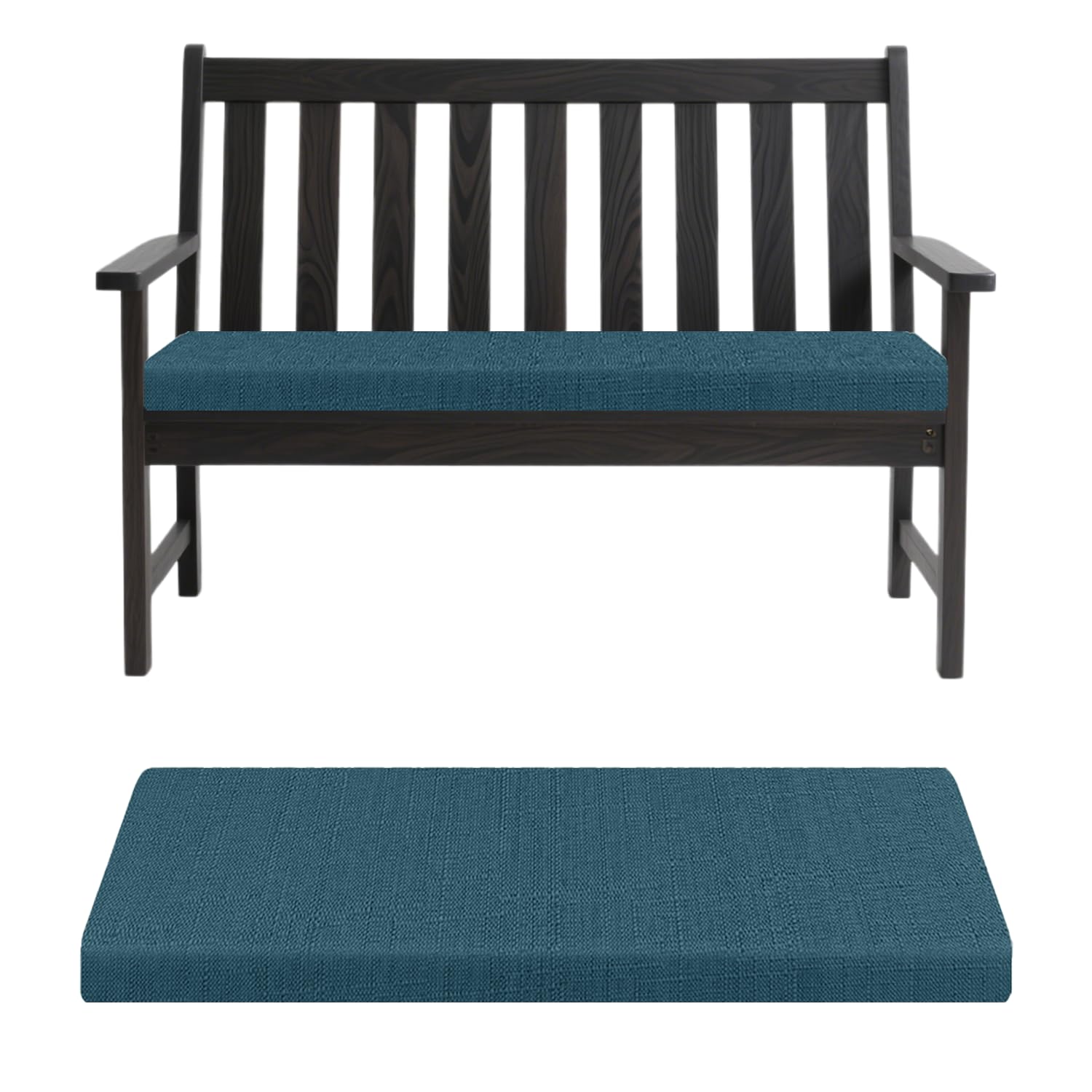 Banc d'extérieur antidérapant lavable bleu foncé 120 cm pour assise de jardin