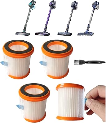 4pack Hepa Filters Compatible with Voweek VW-VC08, QIKCLN QC-VC05 and TMA T150/T151/T120/T121/T210/T220, MOOSOO XL618 Pro Series. One Side Hole Filter.