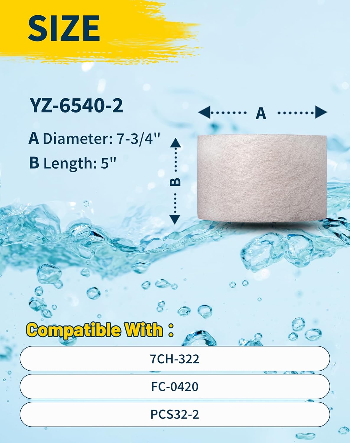 6540-502 Spa Filter Replaces with Filbur FC-2812, Sundance Series 850 780 6540-502, PPS750,Guardian 805MICR, Disposable Filter, Darlly PP2002 2 Pack