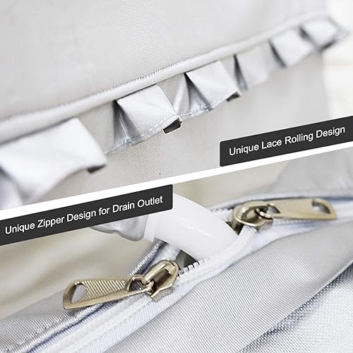 Miniatura 3 de Cubierta de lavadora engrosamiento de doble cara de tela revestida plateada impermeable protector solar a prueba de polvo (22 x 22 x 35 pulgadas