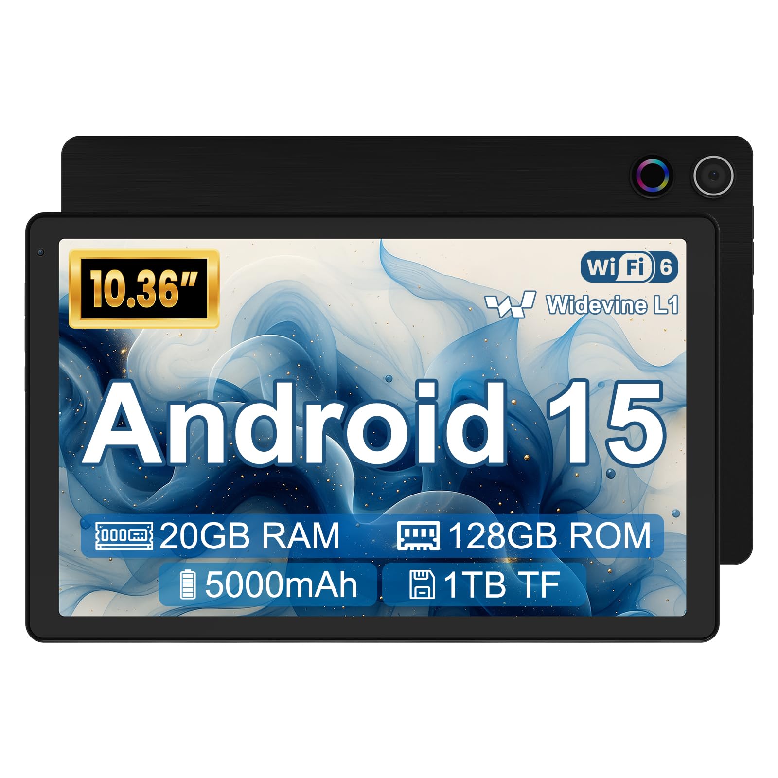 Laptop Android Tablet 10 Pollici Tablet Economici, 16 GB+128 GB Espansione TF da 1 TB, 8 core/5000 mAh, 5+8 MP/1280 * 800P, WiFi 6/Widevine L1/BT5.4, Compatibilità con USB-C/OTG