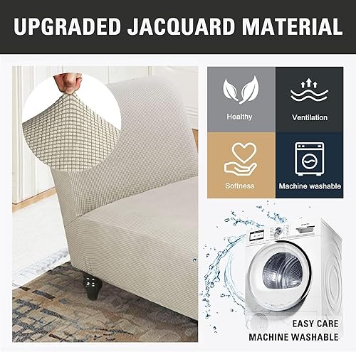 Miniatura 3 de Funda para tumbona sin brazos, funda elástica para sofá con tela jacquard suave, fundas de sofá impermeables y lavables, para sala de estar,