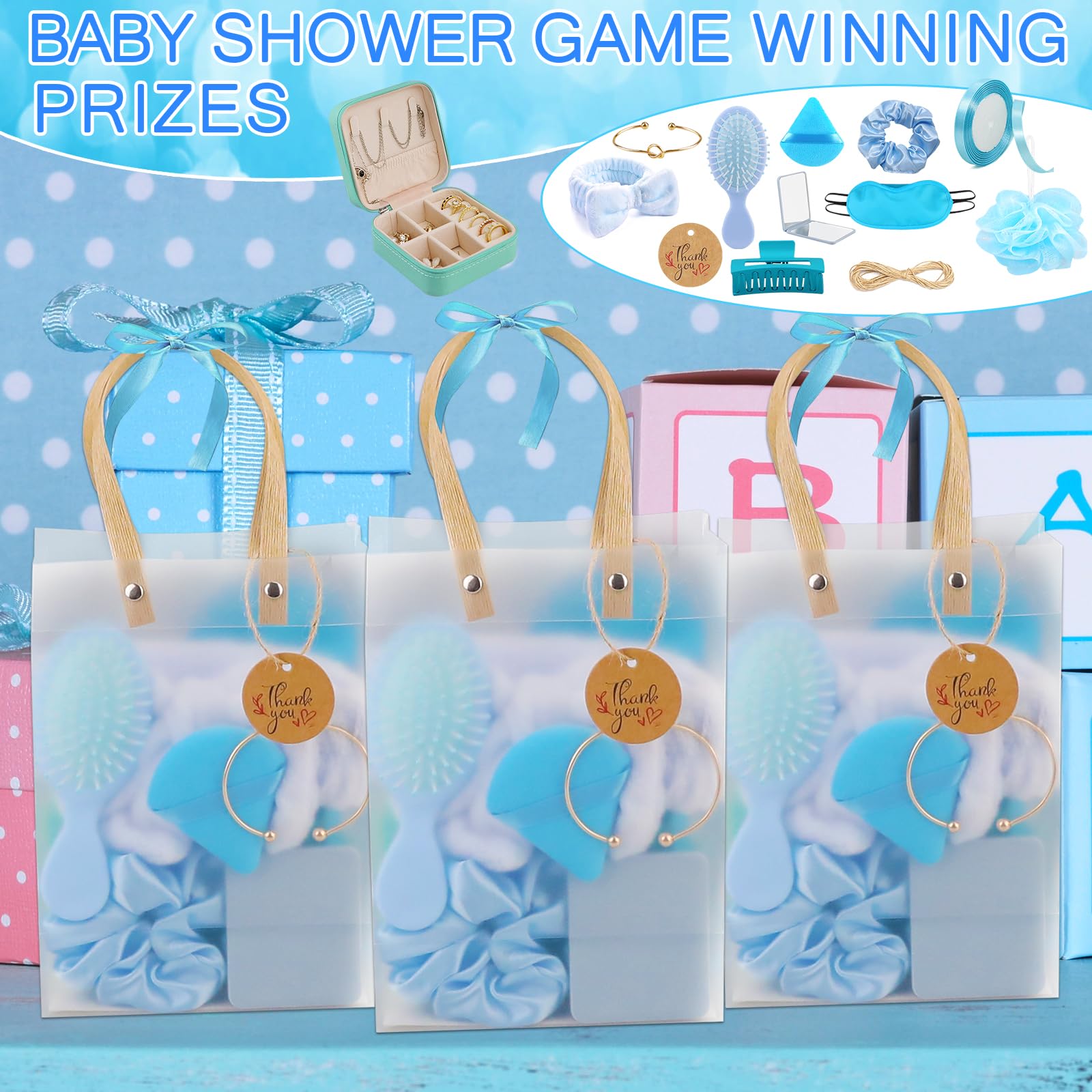 Amazon.com: Haiabei 6 Sets Blue Baby Shower Prizes for Game  display picture 2