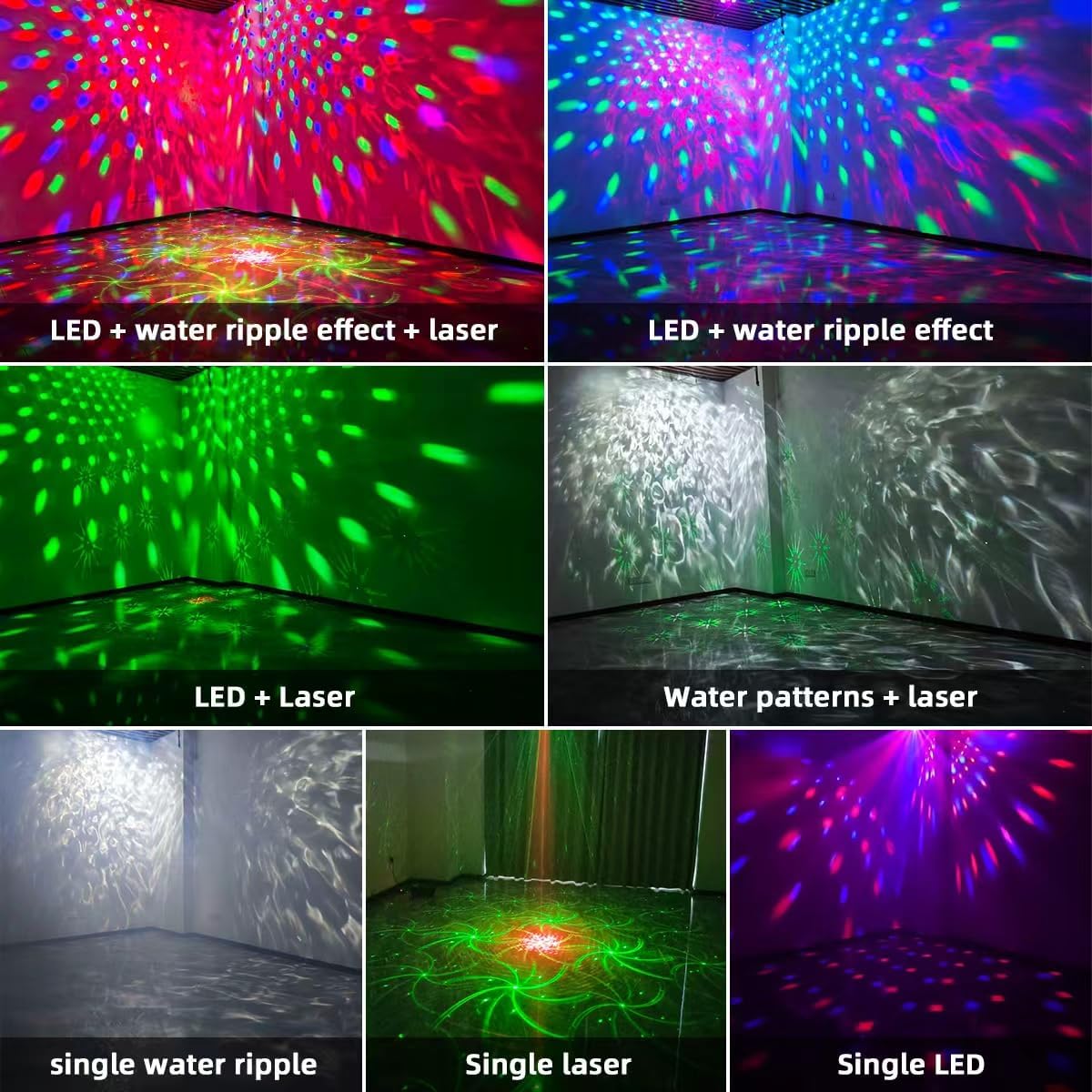 4 Disco Ball in 1 Party Lights Indoor Outdoor, Dj LED Lights for Parties Decor Strobe Sound Activated Stage Disco Light with Remote for Karaoke Birthday Wedding Club Christams