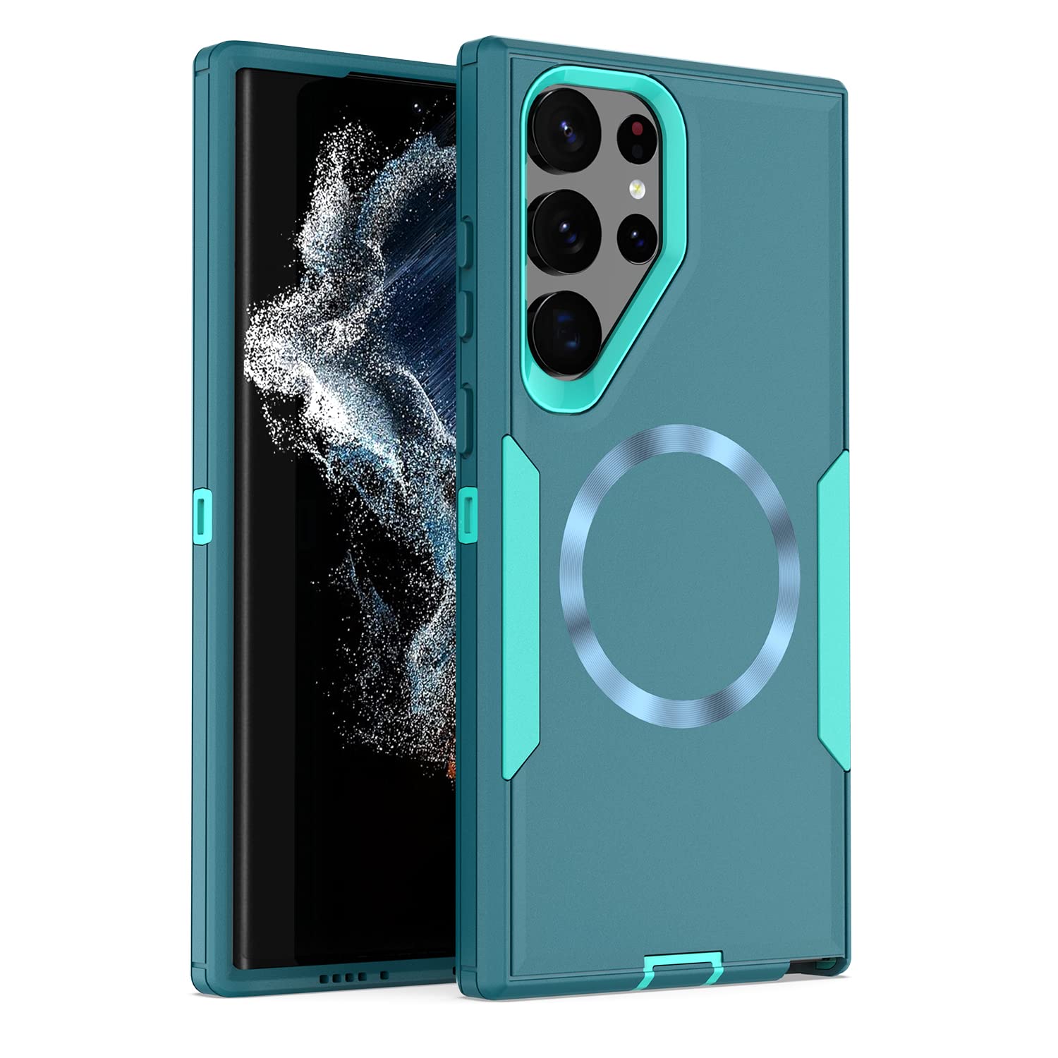 showdd Designed for Samsung Galaxy S24 Ultra Case,Magnetic,Double Drop Protection Heavy Duty,Compatible with MagSafe,Dustproof,No Fading, No Yellowing