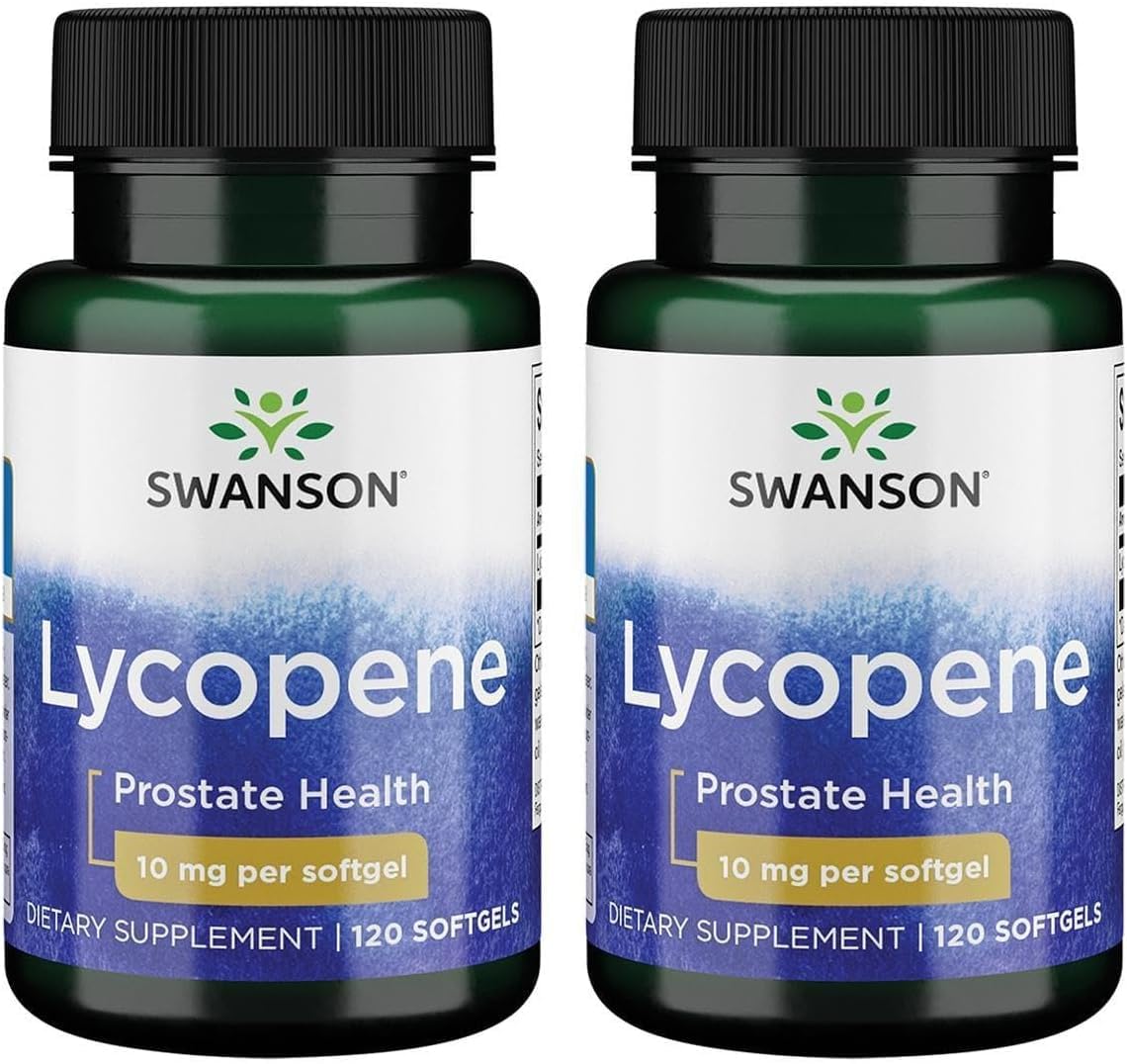 Swanson Lycopene Antioxidant 10 mg, 120 Softgels, 2 Pack 60 Count (Pack of 2)