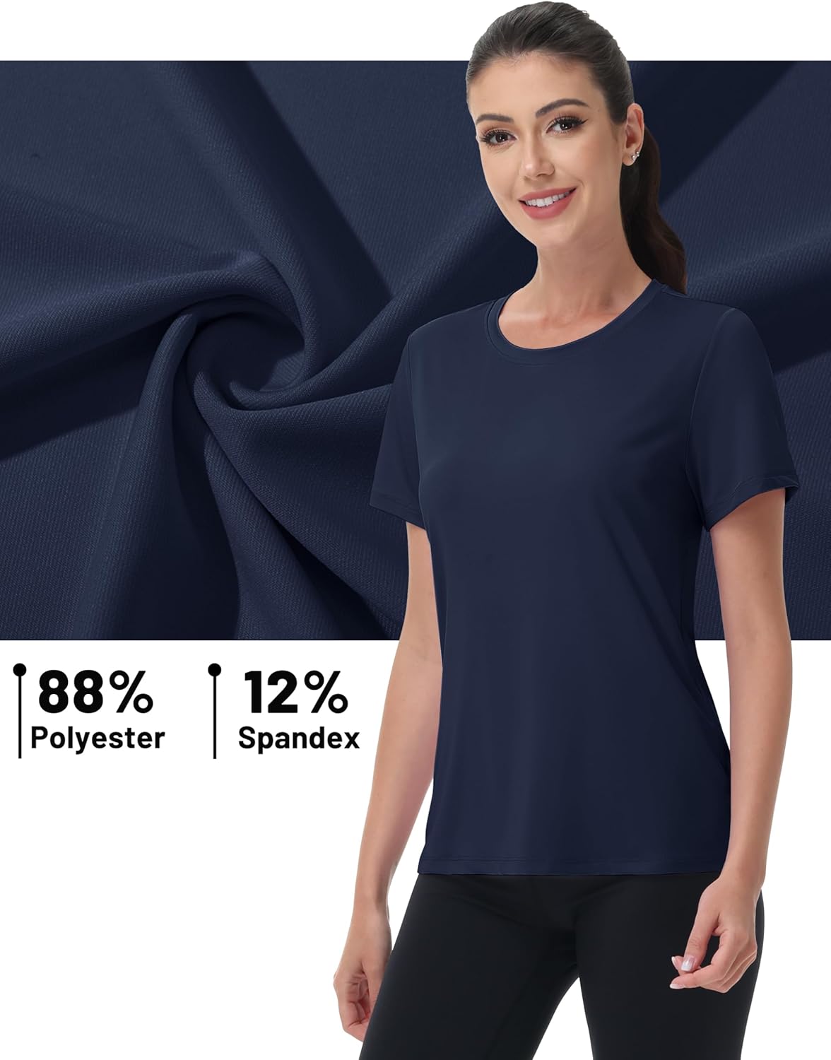 MAGCOMSEN Women's Short Sleeve Shirt UPF 80+ Sun Protection T-Shirts Quick Dry Workout Gym Running Tops - Image 5