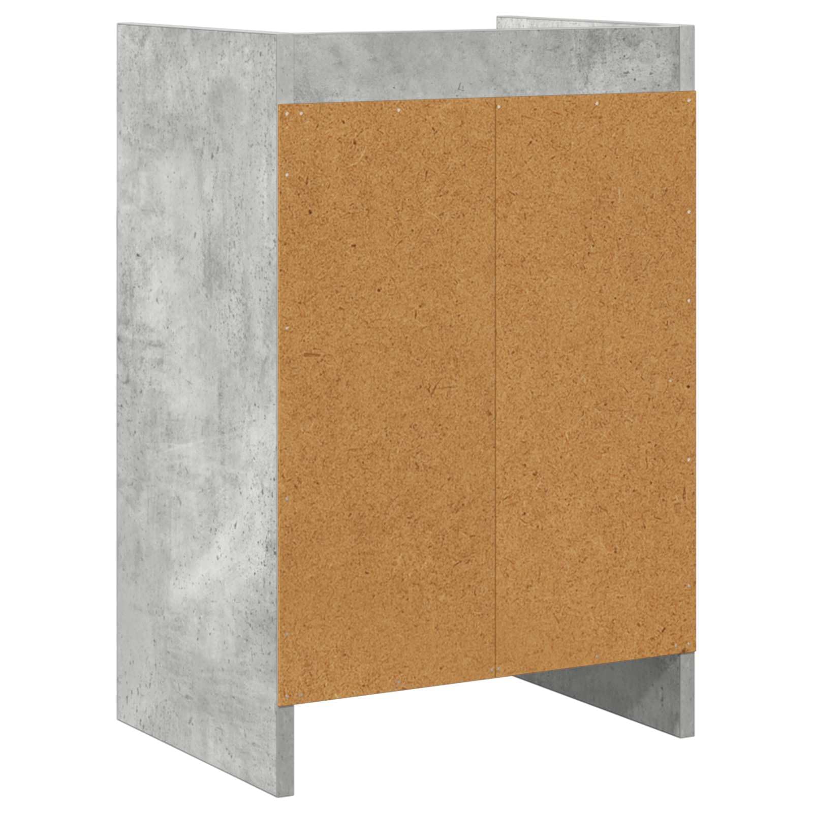 Comodino grigio cemento in legno, 40 x 30 x 60 cm, 2 cassetti con maniglie in metallo, comodino e tavolino per camera da letto, cassettiera stretta con spazio e aspetto moderno