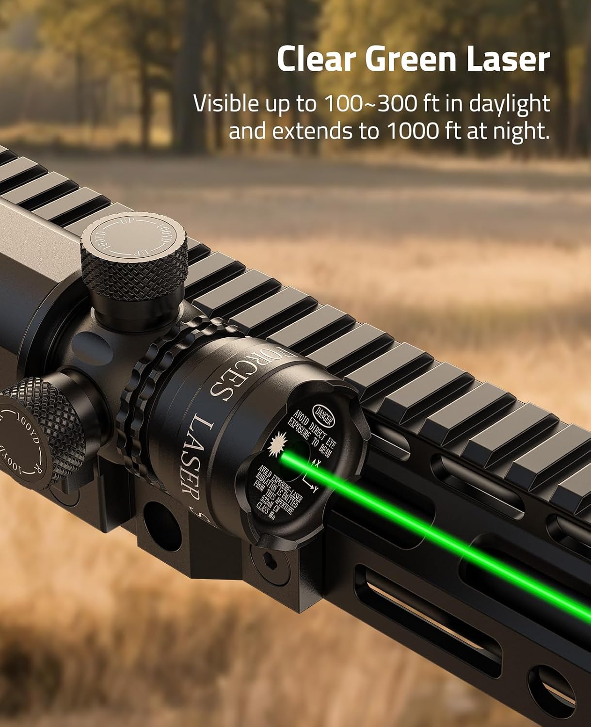 CVLIFE Laser Sight for Rifle with Picatinny Rail Mount/Barrel Mount, Green Laser for Guns, Low-Profile Laser Sight with Pressure Switch