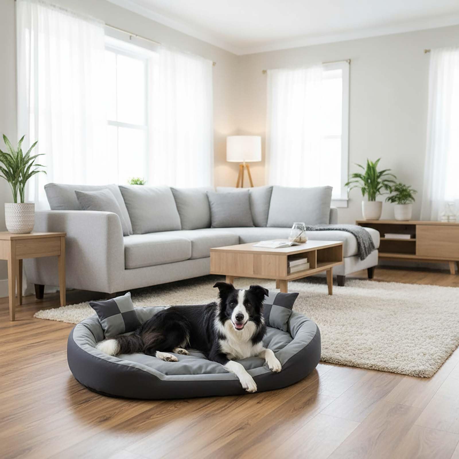 Hossi's Wholesale 2w1 Hundebett XXL - kuscheliges, waschbares Hundekorb Big Tier Sofa - Größe L 110x80x20cm