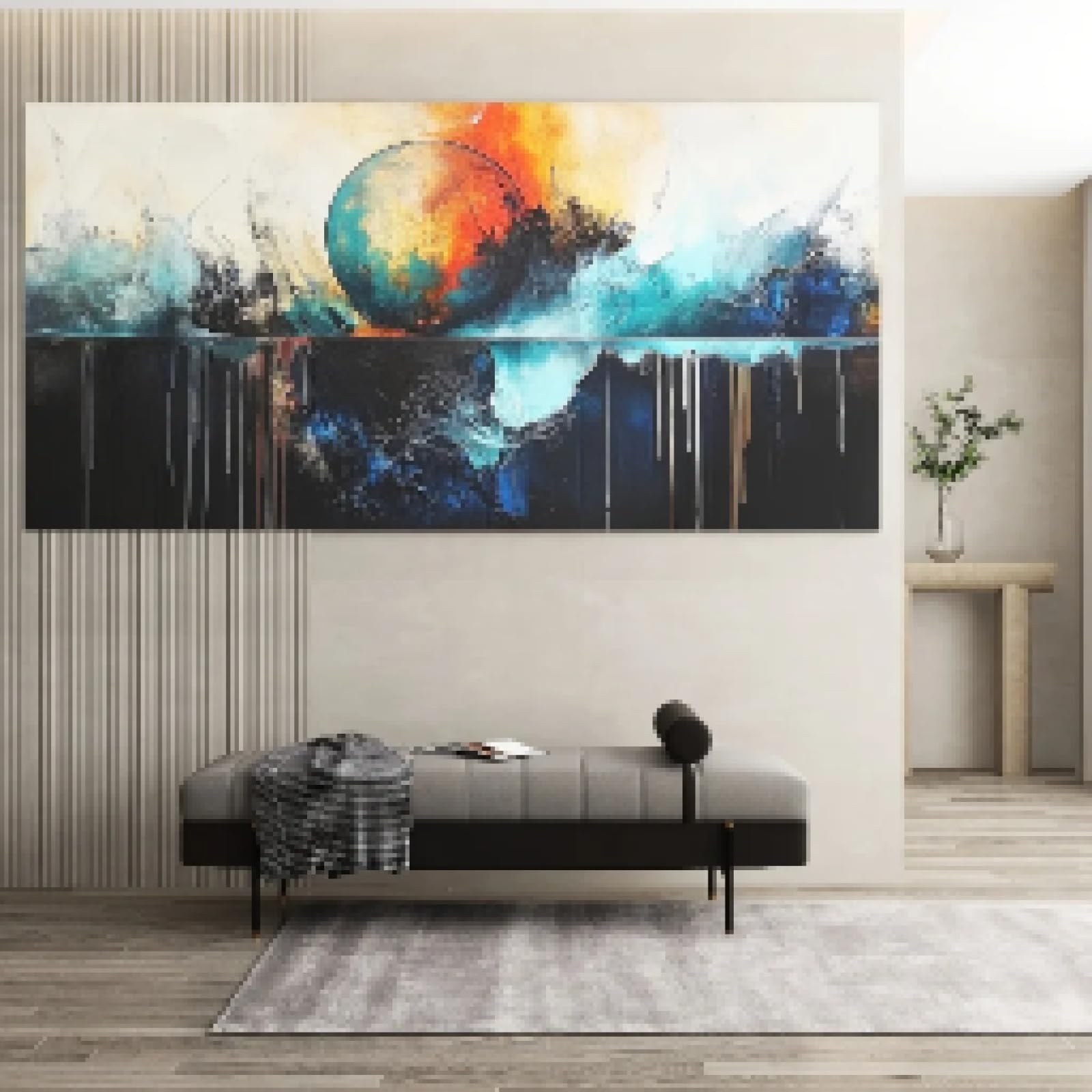 Art sur toile moderne abstrait impression haute définition grand format 55x110 - 7