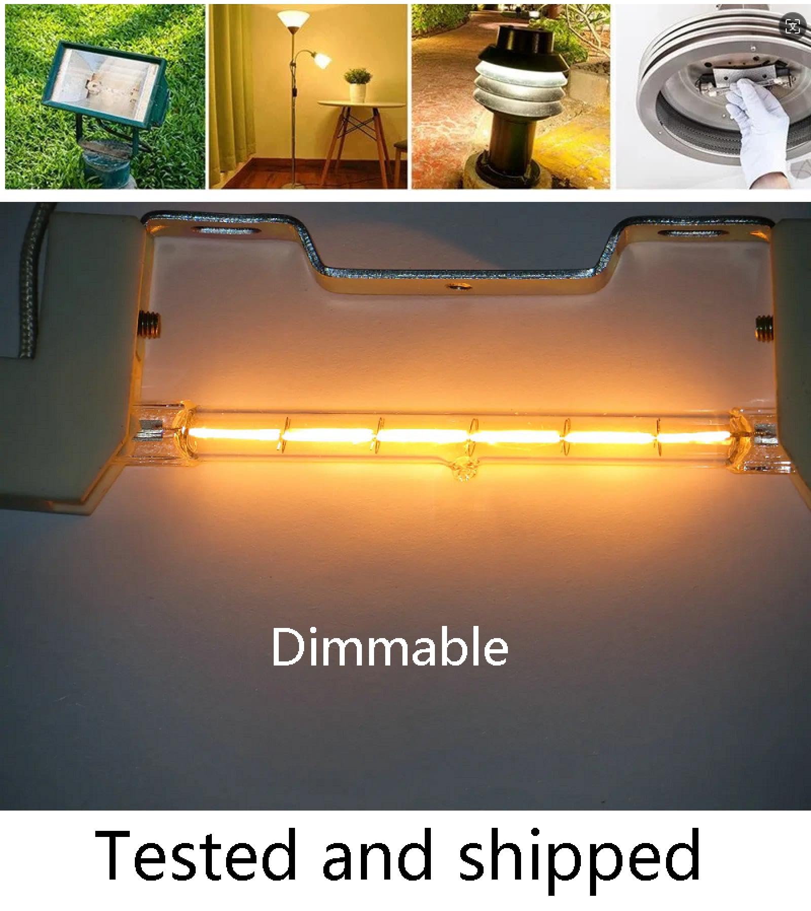 Ampoule halogène R7S 5PCS - 500W/1000W Ampoules à double extrémité (125mm T3 J-Type) 2900K Dimmable pour l’éclairage commercial/extérieur 125MM-230V-1000W 10PCS
