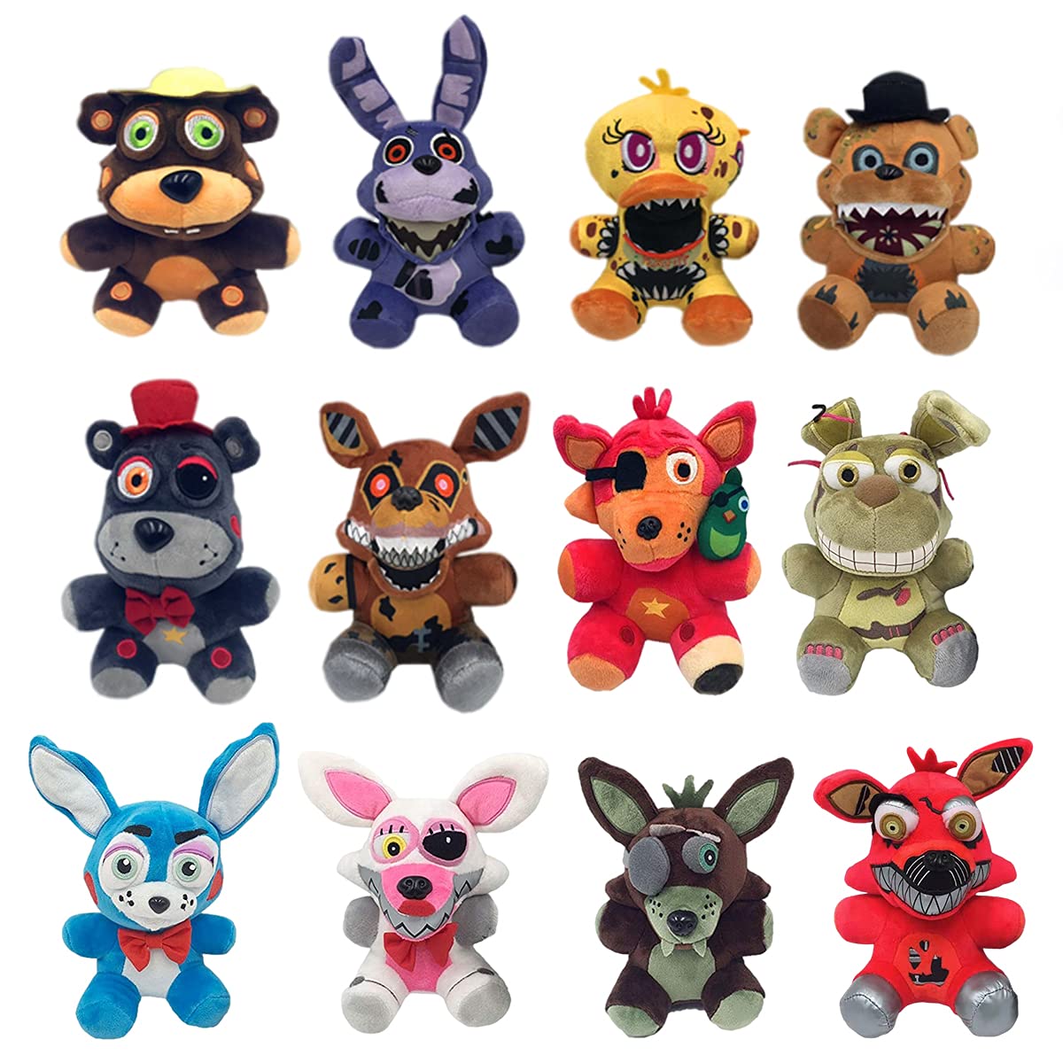 Peluche FNAF &ndash; Five Nights At Freddy's &ndash; 8 Pezzi Nuovi, Personaggi Sister Location