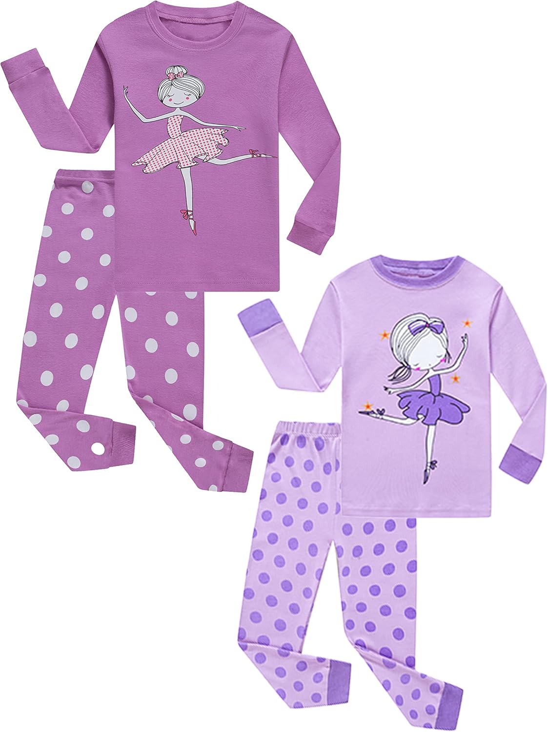 KikizYe Little Big Girls Pajamas Set Long Sleeve PJs 100% Cotton Pyjamas