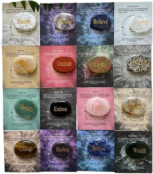 Crystal Palm Stone, Wishing Stone, Meditation Stone, Two Combinations Healing Stones, Pocket Crystal