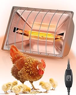 300W Dual-Mode Heat Lamp for Chickens - Long-Lasting Chicken Coop Heater & Chick Brooder Kit Companion, Safe Design with 7.87ft Cord for Poultry, Ducks, and Other Livestock