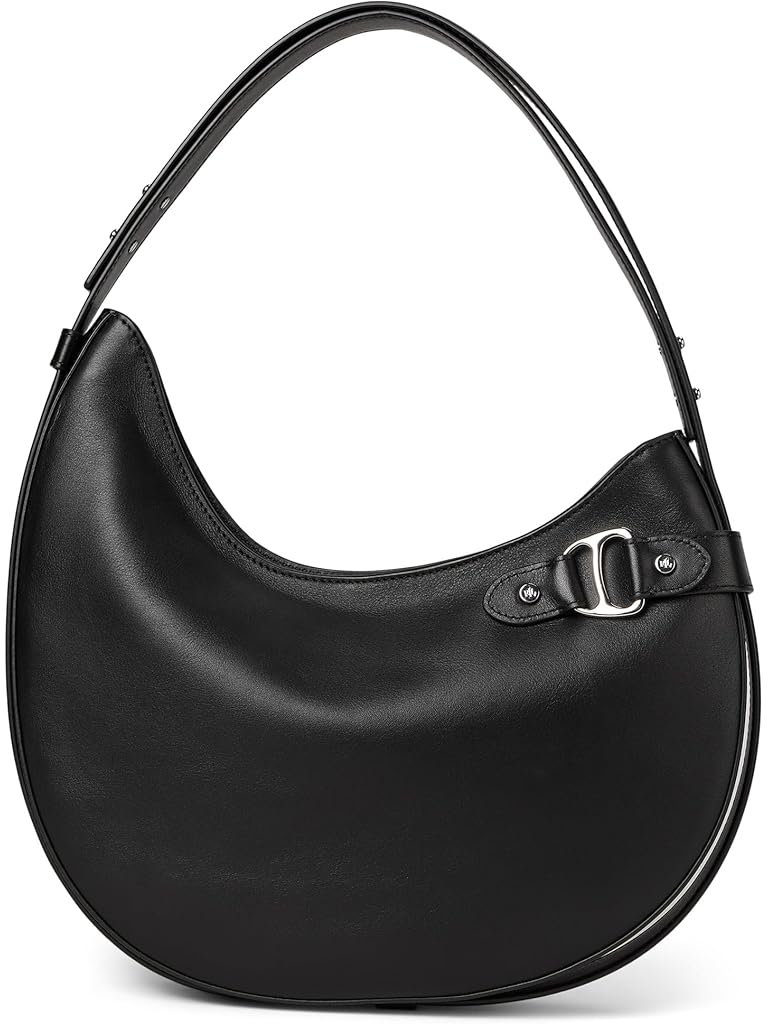 Black Lauren Ralph Lauren Leather Large Tasha Shoulder Bag