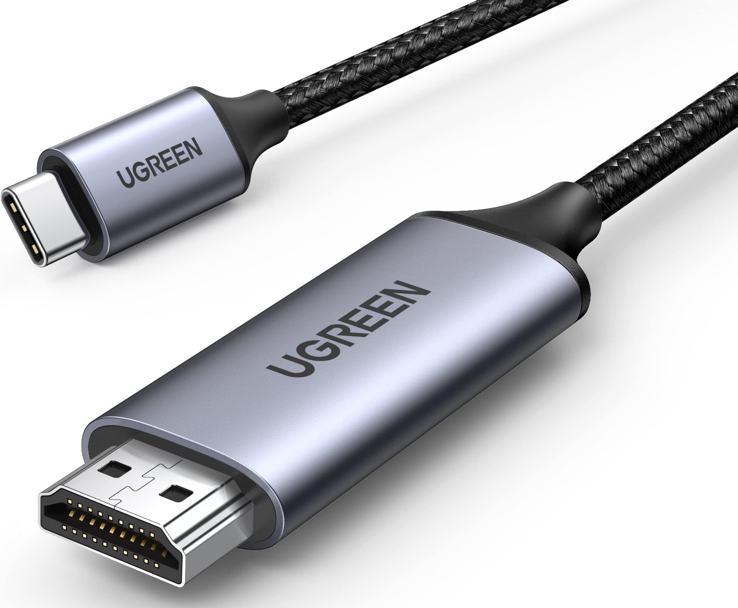 UGREEN USB C to HDMI Cable (4K@60Hz) 6.6FT, Type C to HDMI Adapter Thunderbolt 4/3 to HDMI for Home Office Compatible with iPhone 17 Pro Max, MacBook Pro Air iPad Pro, XPS, Galaxy S26 Steam Deck
