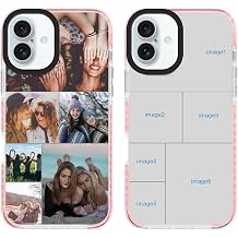 Custom Phone Case for iPhone 16 Plus,Personalized Multi-Picture Cases,Customized Collage Photo Cover Compatible with Apple 6.7 Inch for Birthday Xmas Valentines BFF