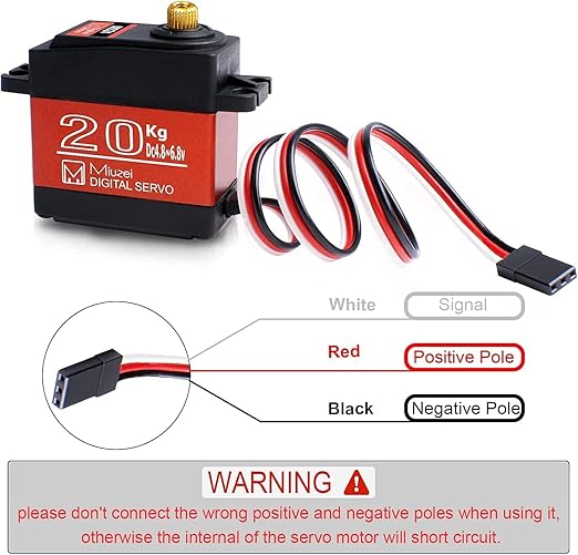 Servomotor Miuzei RC 20KG Alta Torque Engranaje Metal 270° miniatura 6