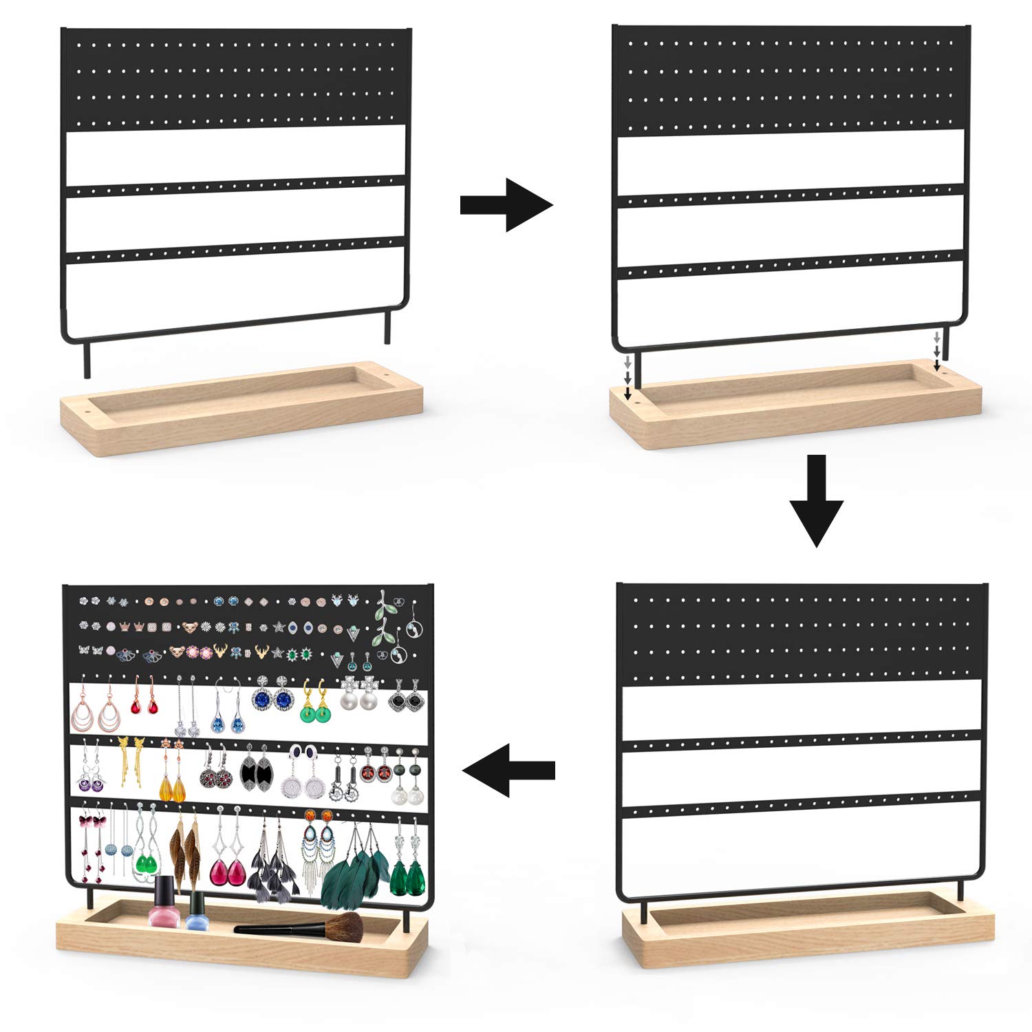 PandaHall Acryl Oorbel Houder, Hanger Vorm Sieraden Display