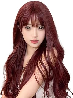 レディース かつら 女性用 ロング カール レッド 赤 ウィッグ ローズレッド 原宿風 小顔 耐熱性 コスプレ ヘアネット ファッション イベント ハロウイン 変装 仮装 お祭り