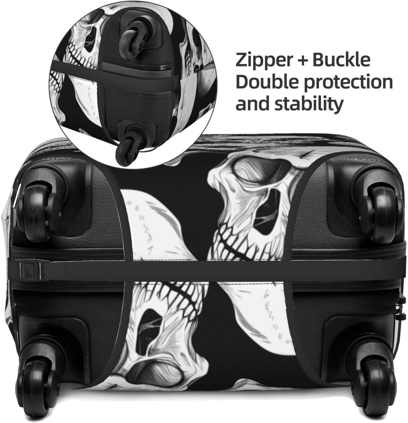 Halloween Skeleton Luggage covers for Suitcase Skull Travel Suitcase Protector Anti Scratch Suitcase Cover Fit 29-32 inch