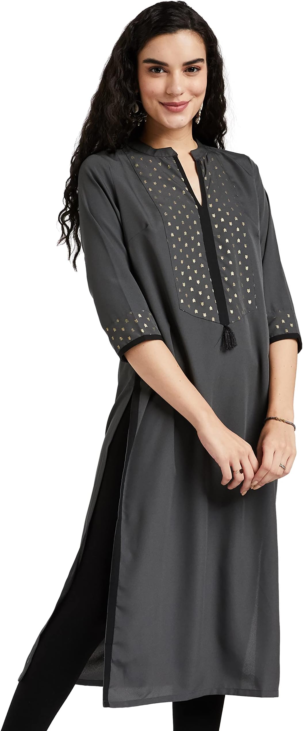 ZIYAA Women's Synthetic Straight Kurta