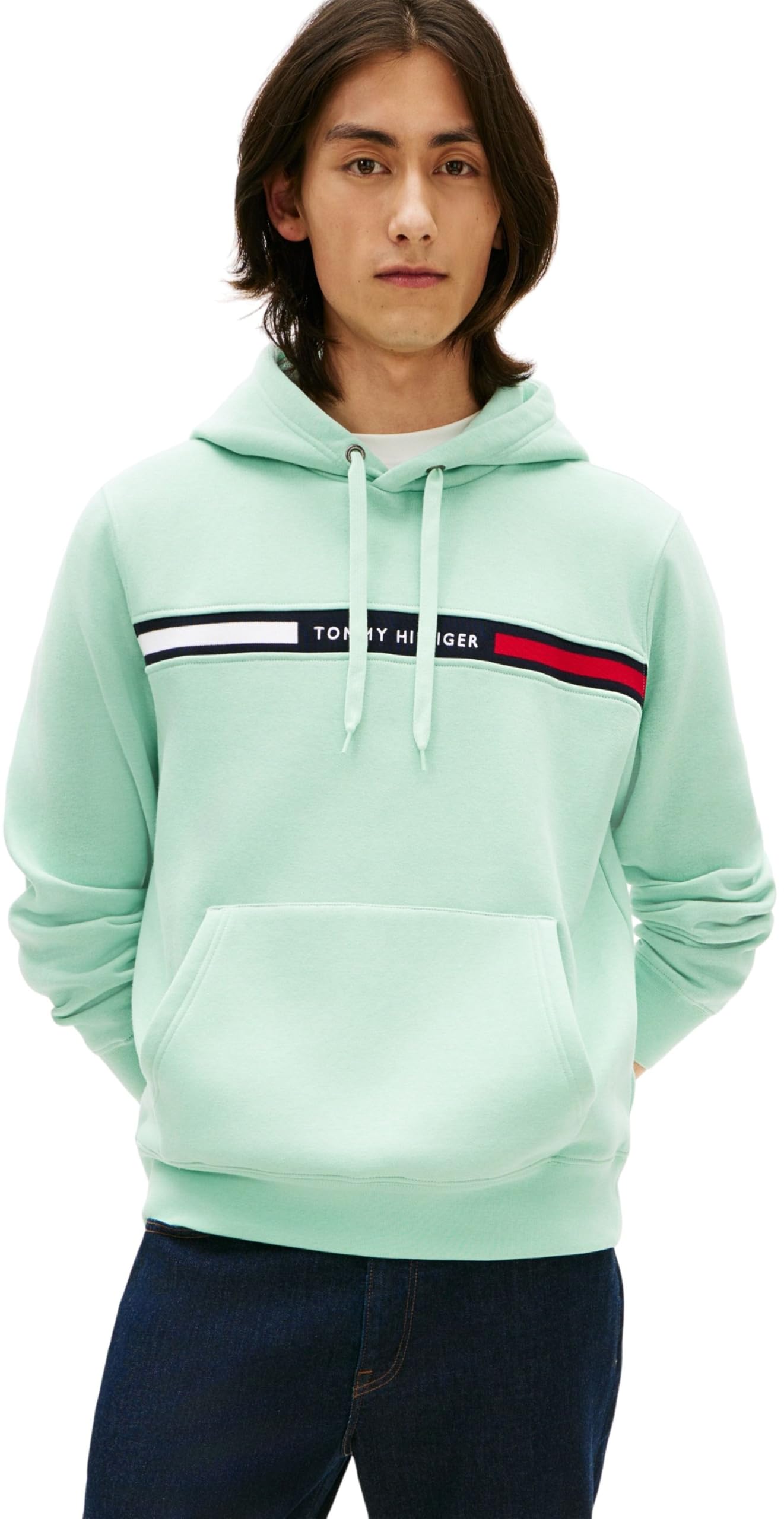 Tommy Hilfiger Herren Hoodie Chest Insert mit Bauchtasche
