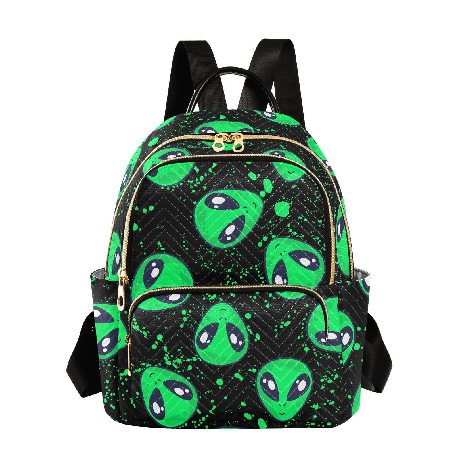 Green Alien Mini Backpack Fashion Purse for Women,M