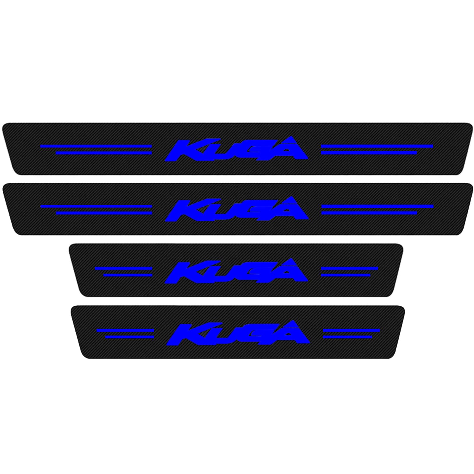 JYMLOV 4pcs Car Door Sill Protector Strips Carbon Fiber Threshold Protective Film Kick Plate Cover Sticker for Fo-rd Kuga 1 2 3 Car Accessories,Blue