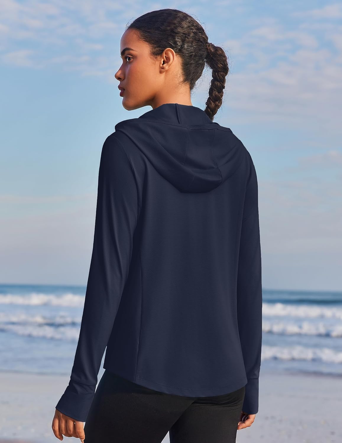 PINSPARK Women's UPF 50+ Sun Protection Hoodie Jacket Lightweight Full Zip Athletic Jacket Long Sleeve Shirt with Pockets - Image 2