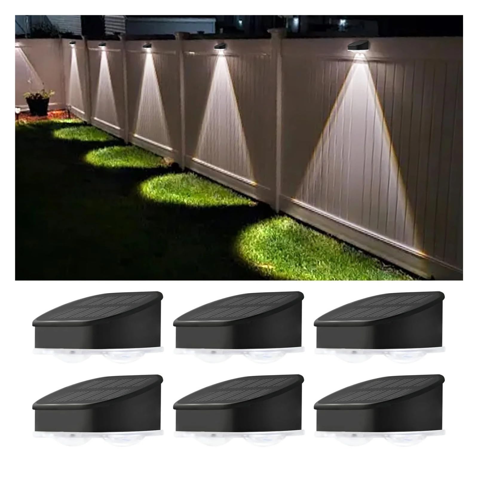 Lampada LED Solare per Esterni, Impermeabile, per Decorazione Giardino, Super Luminosa, per Numero civico di Villa, Balcone, Luce Solare, Illuminazione da Parete (3 Pezzi, Luce fre