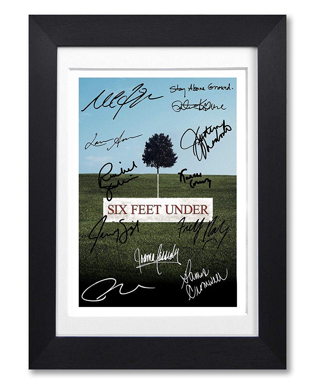 Mounted Gifts A4 Black Framed & Mounted Six Feet Under Cast Signed Autograph A4 Poster Photo Print Tv Show Series Season Framed Dvd Boxset Memorabilia Gift (A4 Black Framed & Mounted)