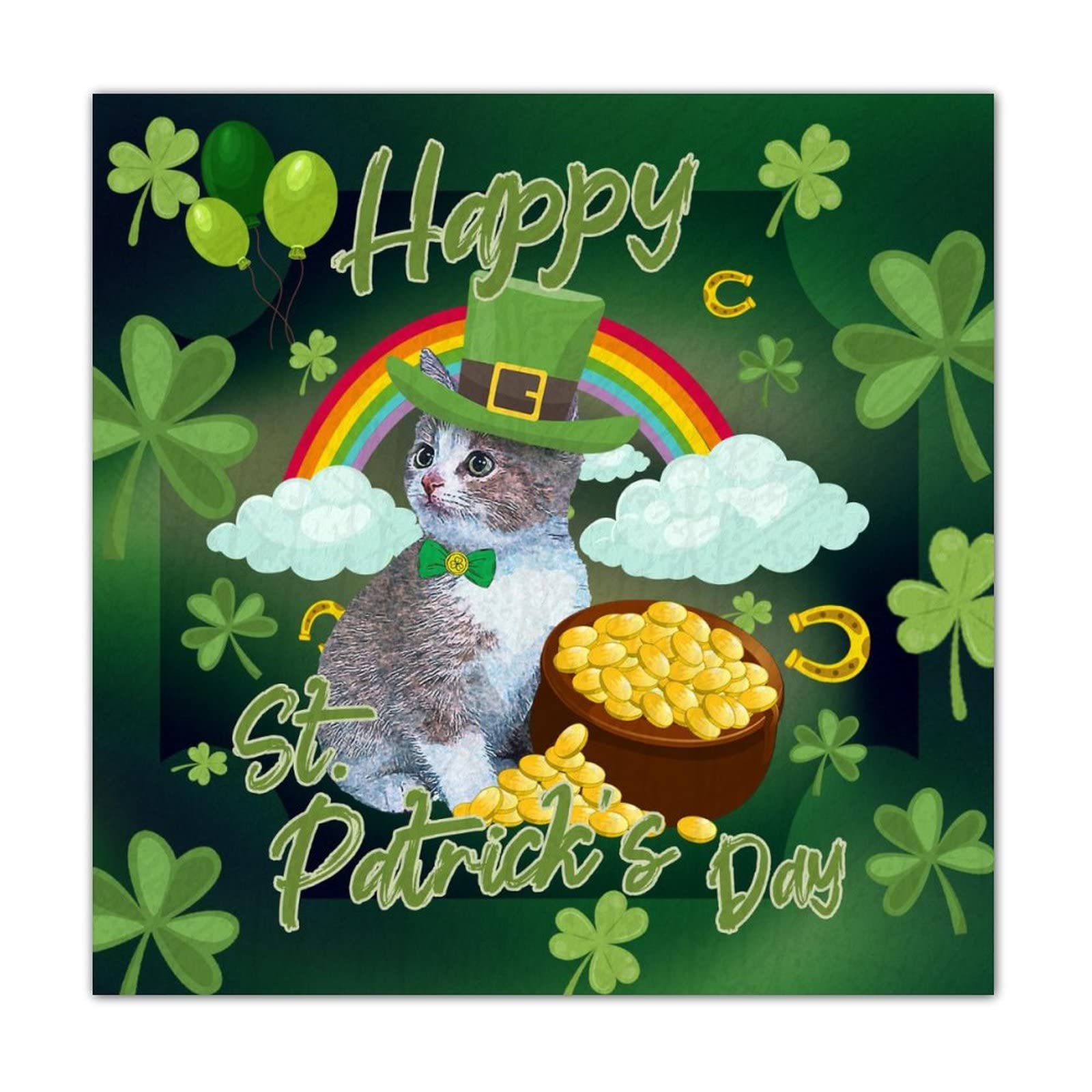 Panneau bois Saint-Patrick de 41cm, déco trèfle vert rétro pour entrée - 8