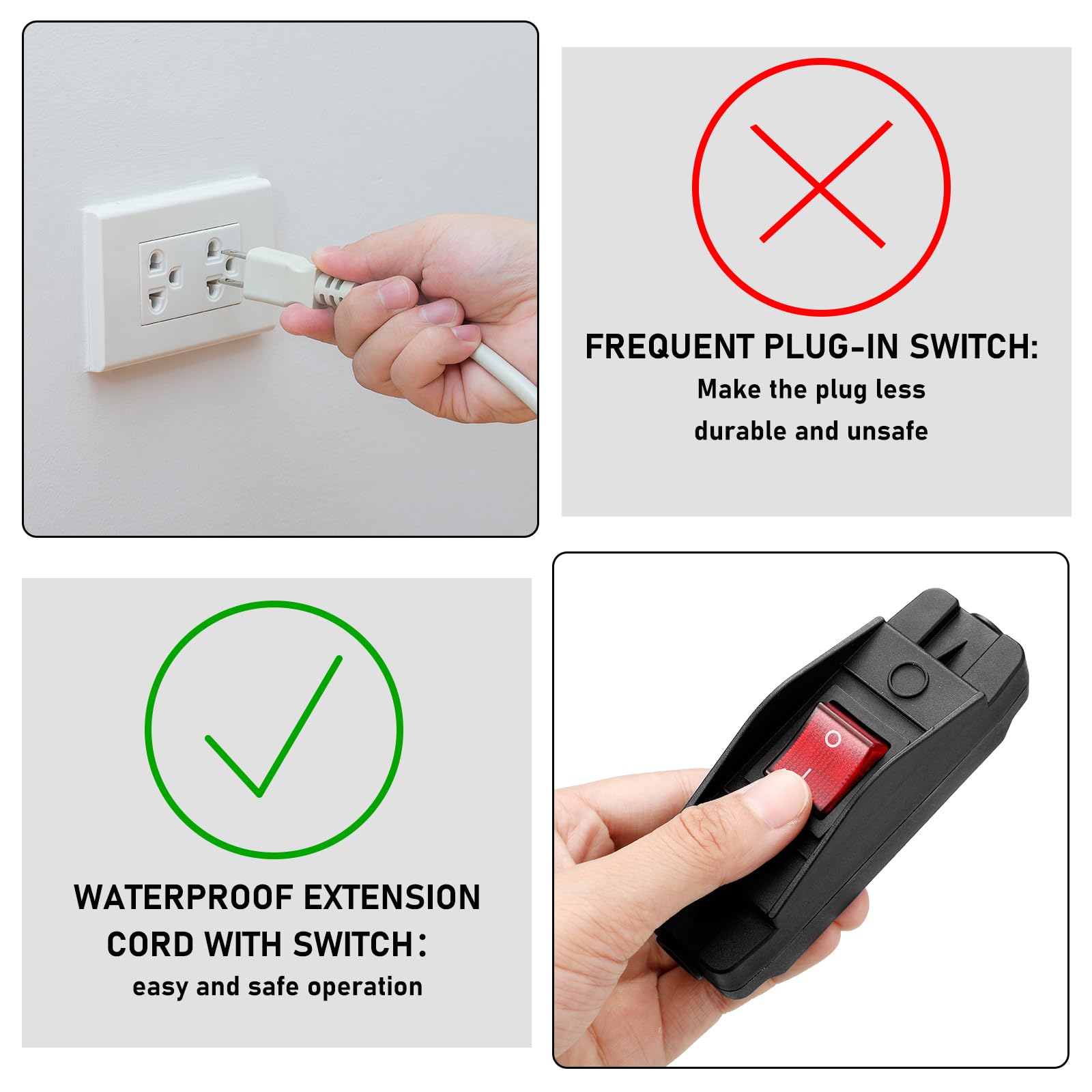 Inline Switch 20A Heavy Duty Inline Cord Switch,Large Current In-Line ...