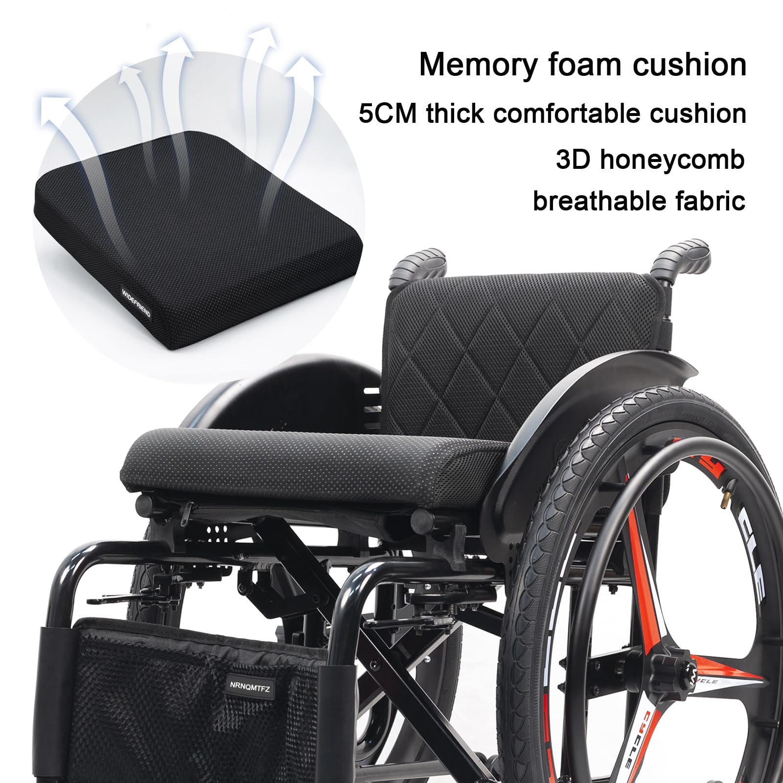 Silla de ruedas plegable todoterreno ultraligera para adultos, silla de ruedas manual autopropulsada de aleación de aluminio con frenos de mano