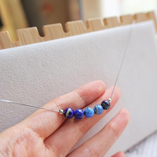 Miniatura 12 de Handmade 925 Sterling Silver Black Tourmaline Crystal Pendant Choker Necklace - Adjustable Silver Necklace, October Birthstone Jewelry