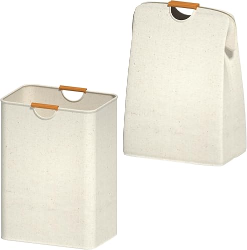 Neateam Cesta de lavandería plegable de 65 litros con tapa, cestas para lavandería con asa, cesta de lavandería con bolsa de lavandería, cestas de