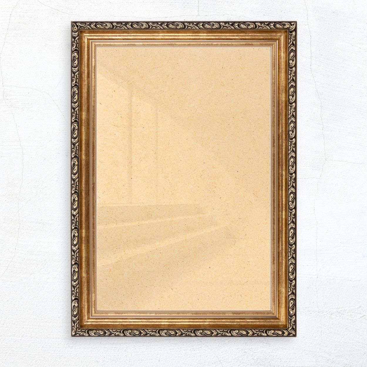 N°68 Barock Bilderrahmen 60x90 cm Bildmaß, Bronze, Massivholz | breite Echtholz-Profilleiste, Acrylglas glasklar & bruchsicher, Vintage-Stil, HDF-Rückwand, Metallaufhänger, handgefertigt