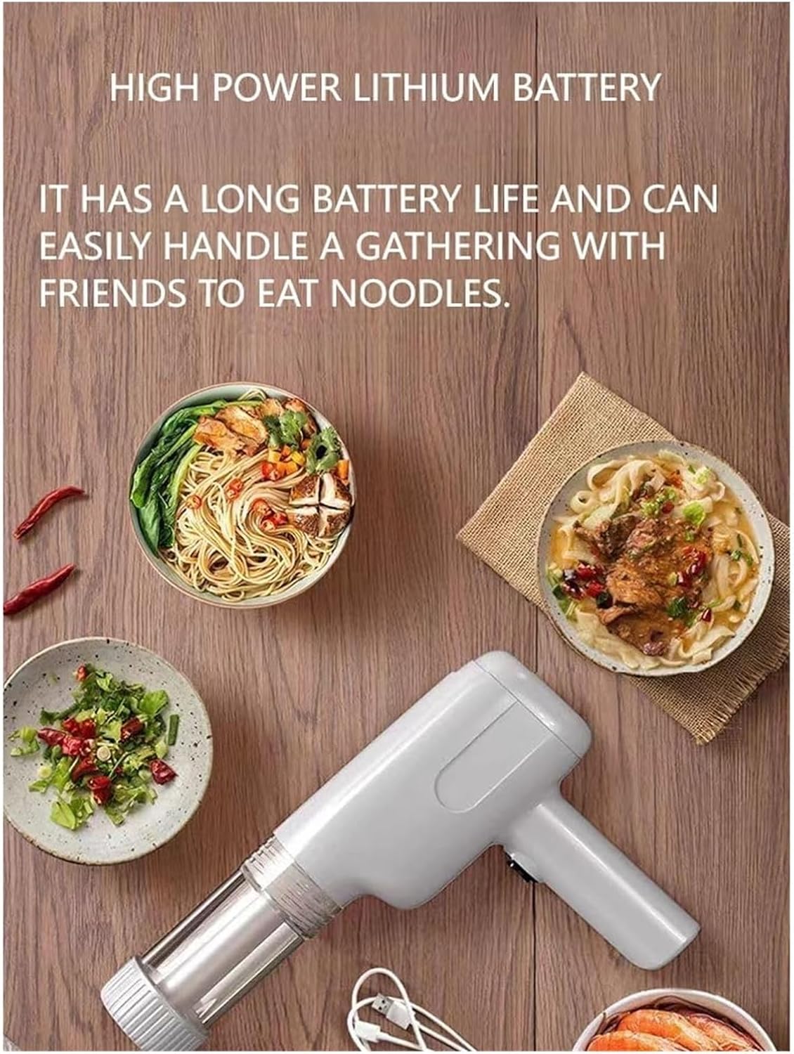 Handheld Electric Noodle Machine, Portable Italian Noodle Machine with Mold, with Ergonomic Grip for Home, Breakfast Store, Restaurant
