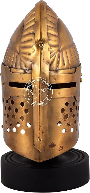 Medieval Renaissance Miniature Knight Templar Crusader Armour Helmet - Handcraft Warrior Desk Decor Display