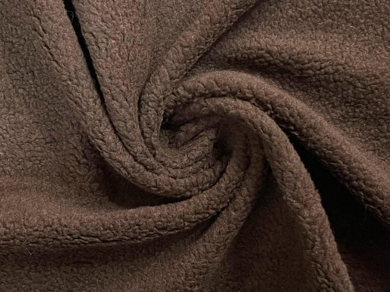Crs Fur Fabrics Brown Faux Sherpa Fleece Sheepskin Fabric Material 1/8Mtr